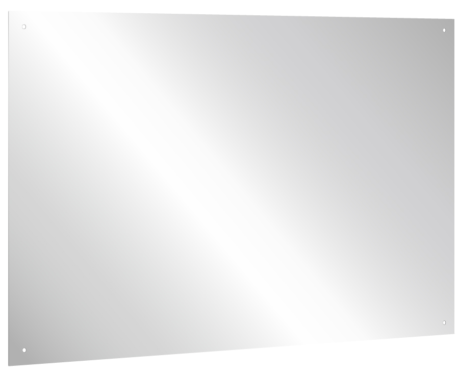 Vandálbiztos, rozsdamentes acél tükörlap, 400x300mm, furatolt