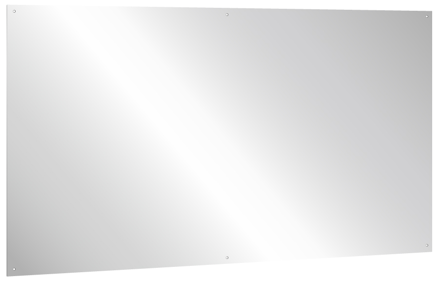 Vandálbiztos, rozsdamentes acél tükörlap, 600x1000mm, furatolt