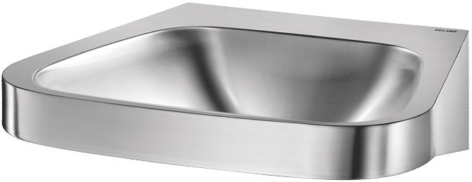 DELABIE FRAJU ergonomikus fali mosdókagyló, csapfurat nélkül, r.m. acél