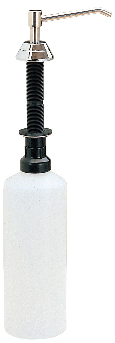 Mosdópultba épített szappanadagoló, krómozott fejjel, műanyag tartállyal, 1 liter, 6 colos csőrrel