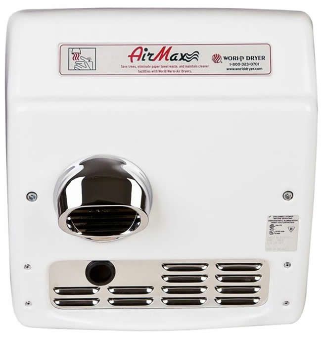 XRA57-Q974 WORLD DRYER beépített, automata kézszárító, 2300 W, öntött vas, fehér