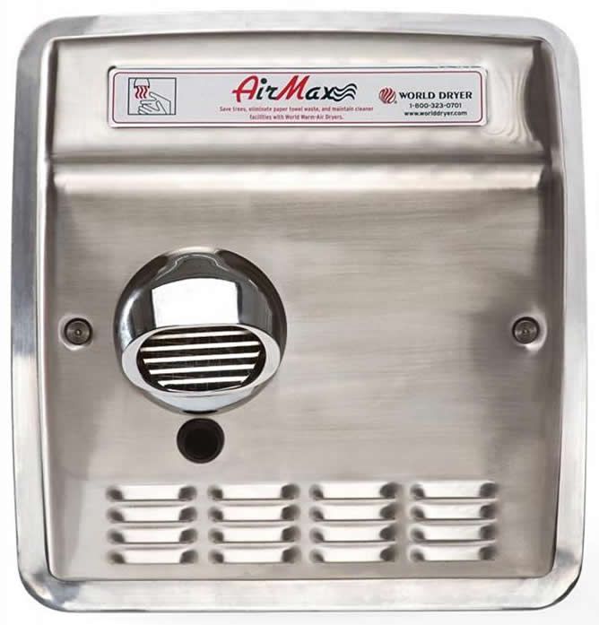 DXRA548-Q973GK WORLD DRYER beépített, automata kézszárító, 2300 W, r.m. acél, selyem